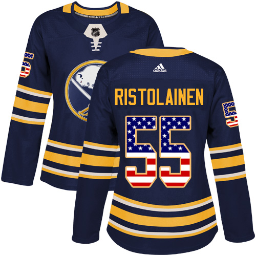 Adidas Sabres #55 Rasmus Ristolainen Navy Blue Home Authentic USA Flag Women's Stitched NHL Jersey - Click Image to Close